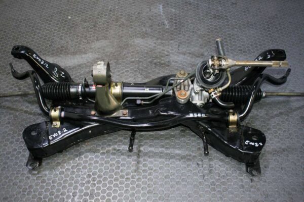 01-06 JDM Mitsubishi Lancer Evolution VII VIII IX CT9A RHD Front Subframe w/ Rack and Pinion - Image 3