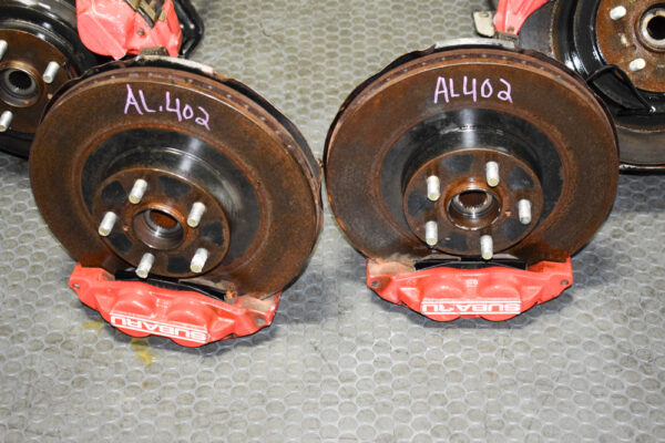 02 03 04 05 06 07 JDM Subaru 4 pot 2 pot Brake Calipers with Knuckles, Rotors and Arms For WRX and Forester. - Image 4